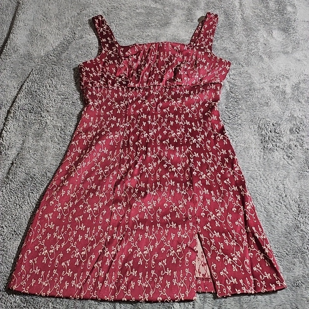 XOXO Maroon Gold Tank Style Bodycon Club Formal Mini Dress Size 3